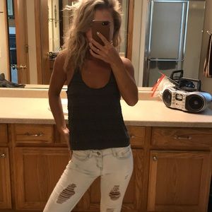 Grey boho style tank